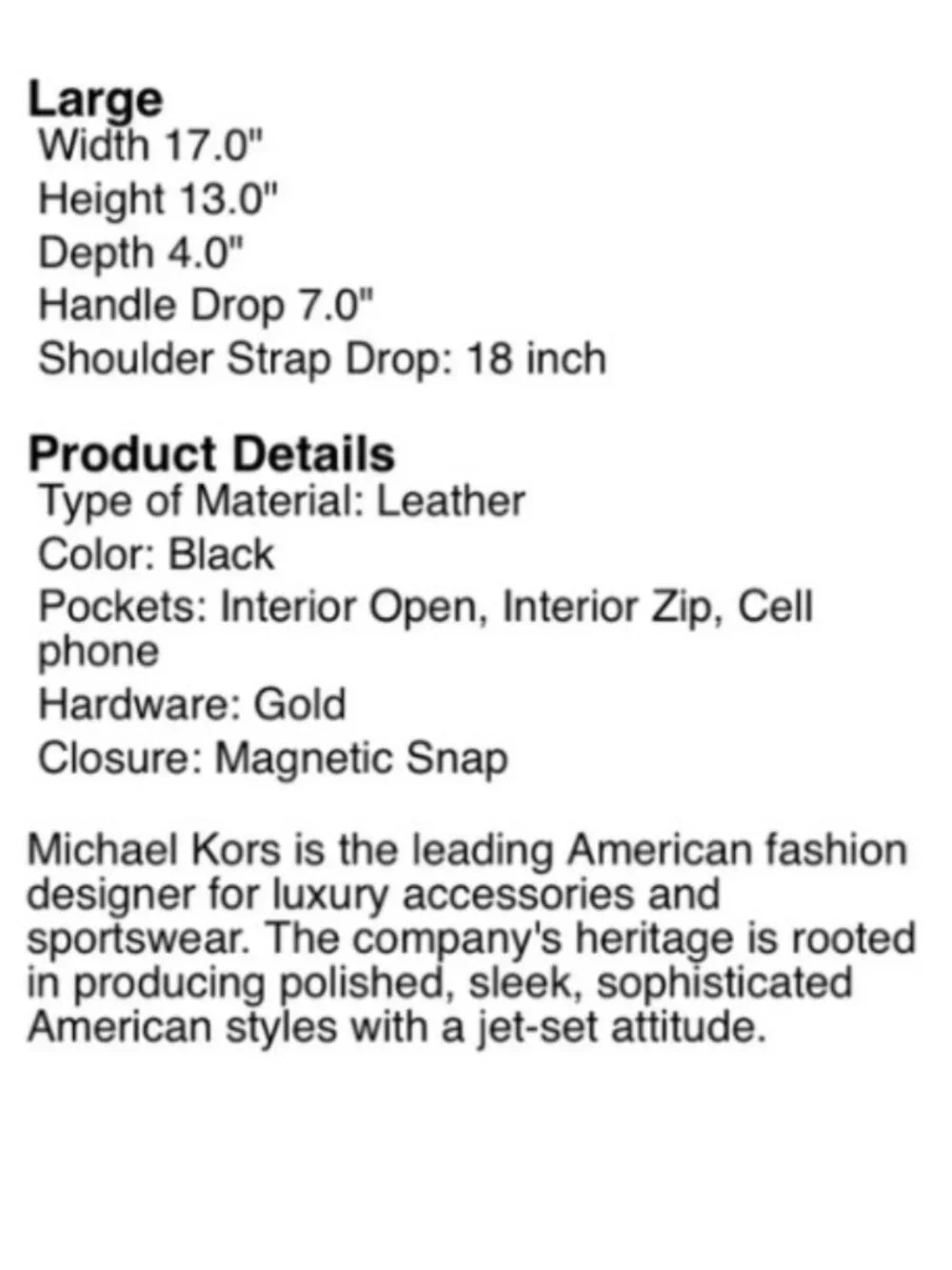 Michael Kors listing @princessg32625